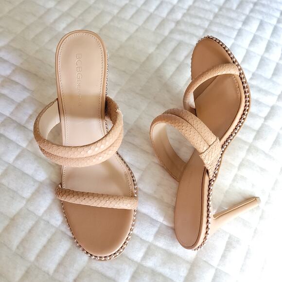 BCBG Jenni Snake-Embossed Heel Sandals Sz 9.5 - Picture 6 of 7